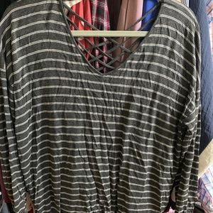 Striped long sleeve tee